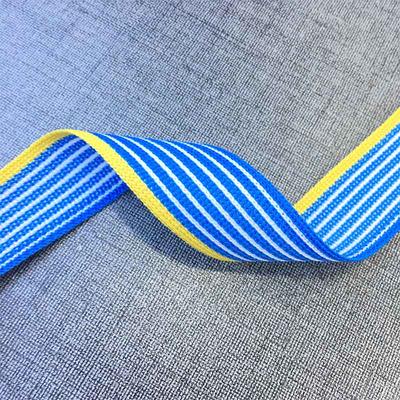 2.2cm blue series simple stripe single knit ribbon